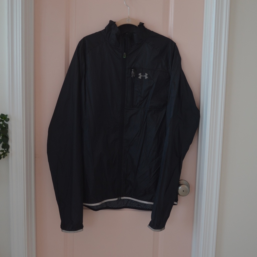 EUC! Black Under Armor Run Lightweight Windbreaker Jacket